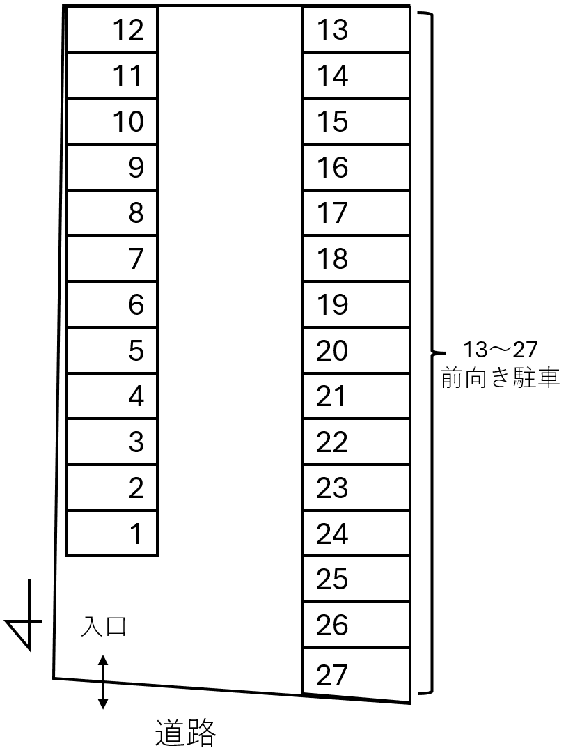 福島駐車場の駐車配置図