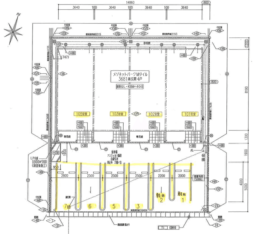 Ｃｈａｒｍａｎｔの駐車配置図