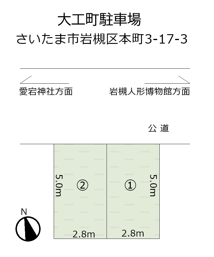 大工町駐車場の駐車配置図