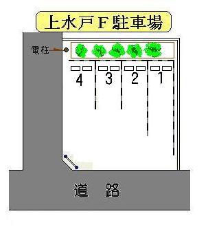 上水戸Ｆ(ｴﾌ)駐車場の駐車配置図