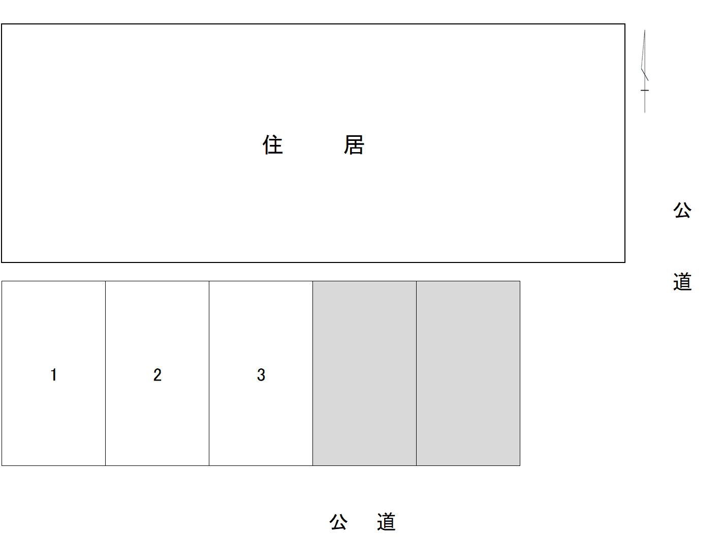 弥勒寺東2-39駐車場の駐車配置図