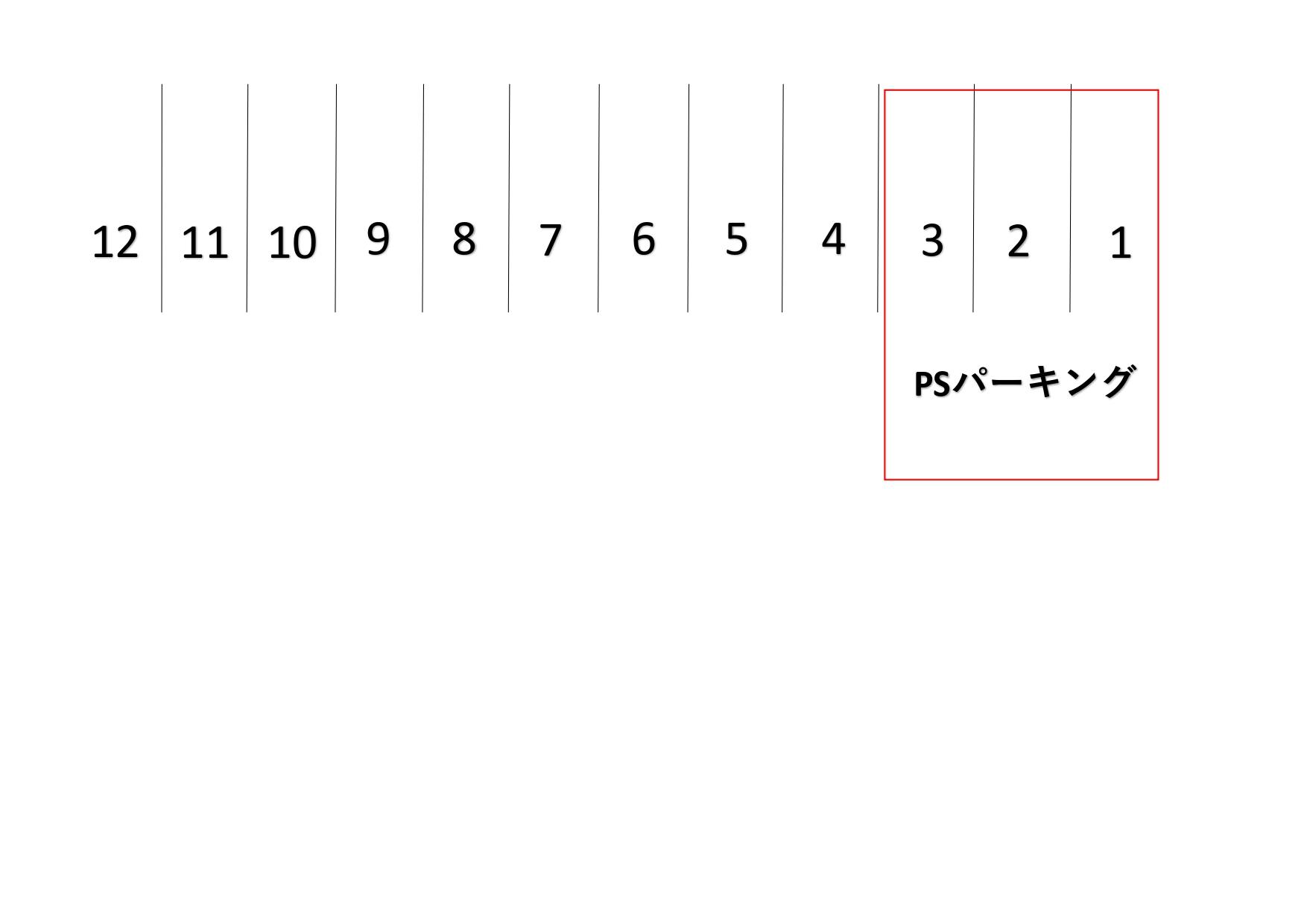 出汐3丁目田中ｶﾞﾚｰｼﾞの駐車配置図