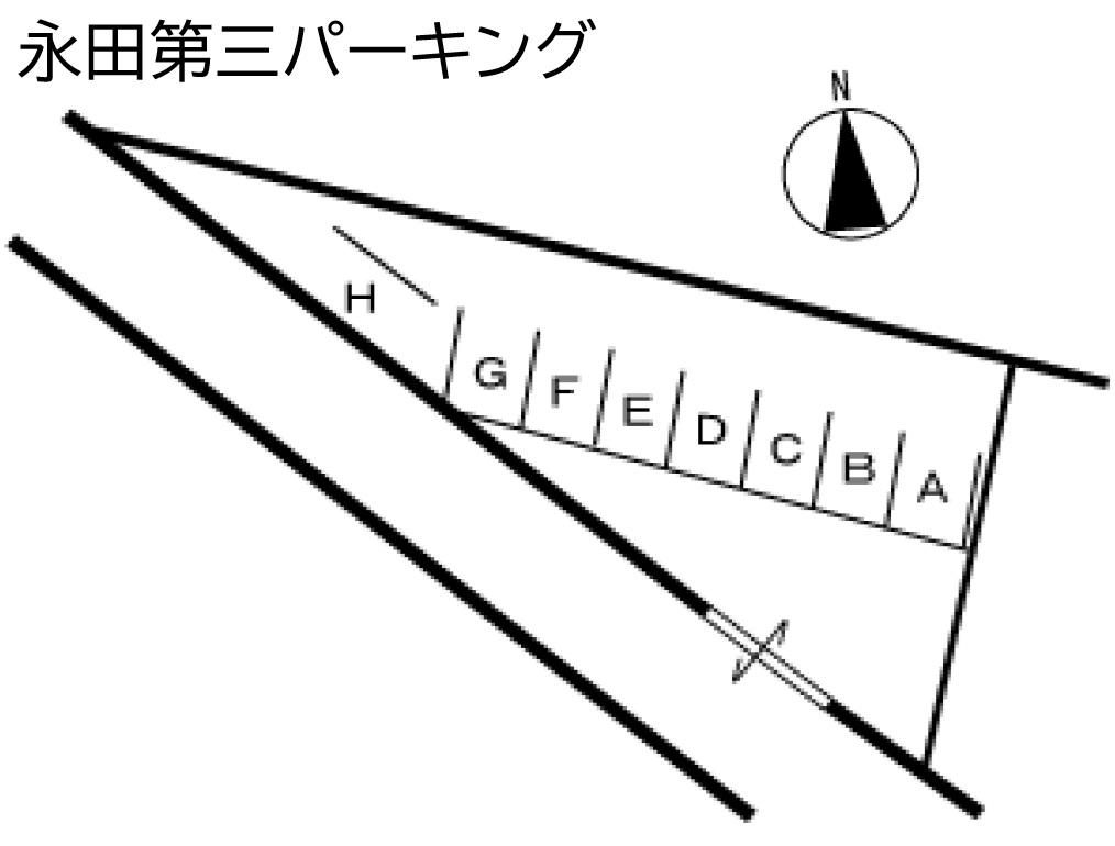永田第三パーキングの駐車配置図