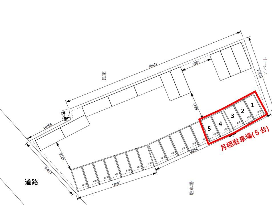 新栃木駅前月極駐車場の駐車配置図