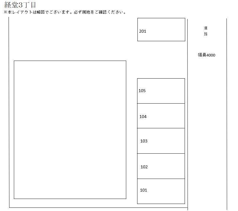 経堂３丁目の駐車配置図