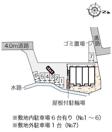 ミランダプレジュールⅡ(55949)　敷地外駐車場の駐車配置図