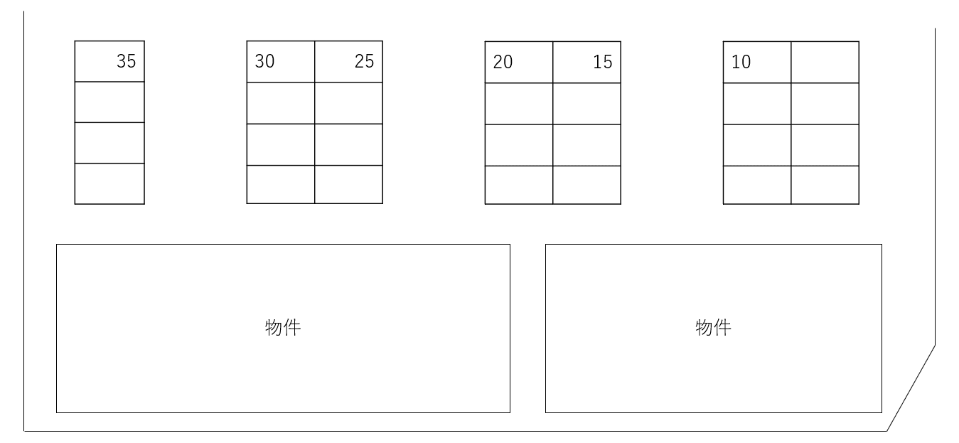 Ｇｒａｎｄ　Ｆｏｒｅｓｔ　Ｂ別駐車場の駐車配置図