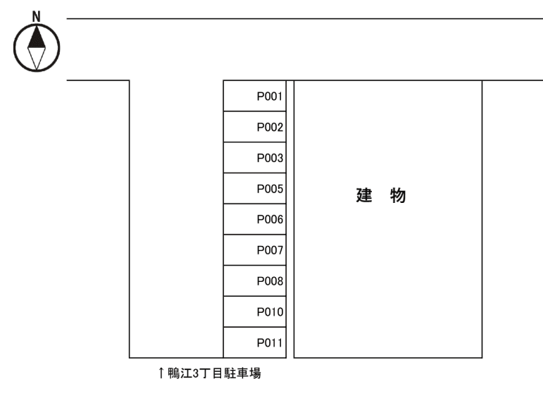 鴨江３丁目駐車場の駐車配置図