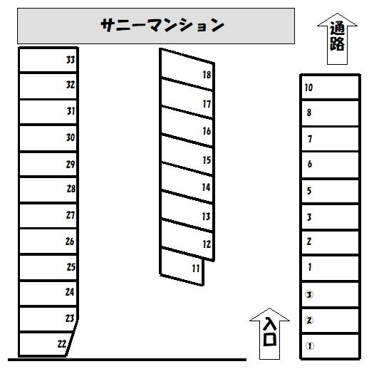 ■サニーマンション駐車場の駐車配置図
