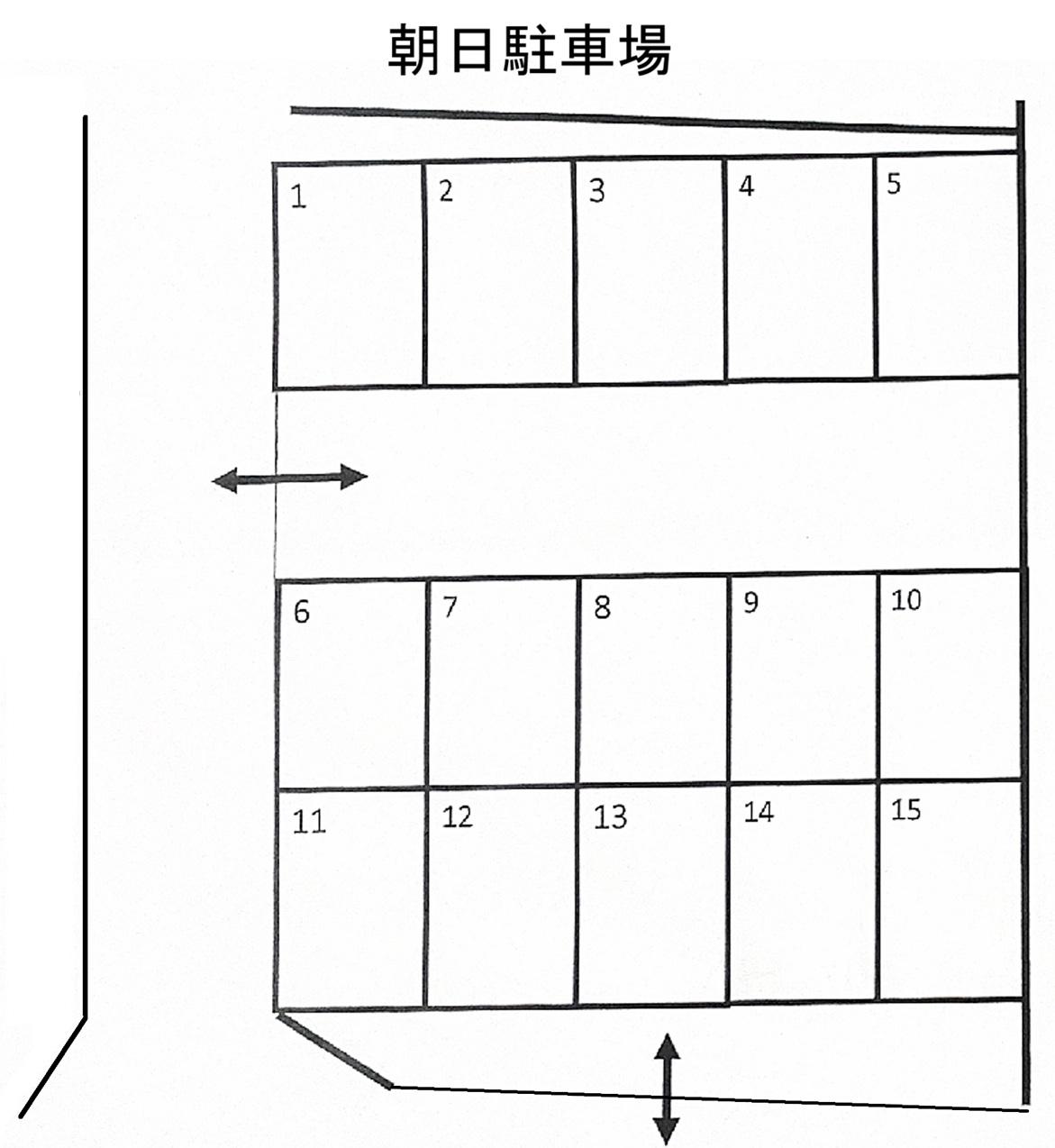 朝日駐車場の駐車配置図