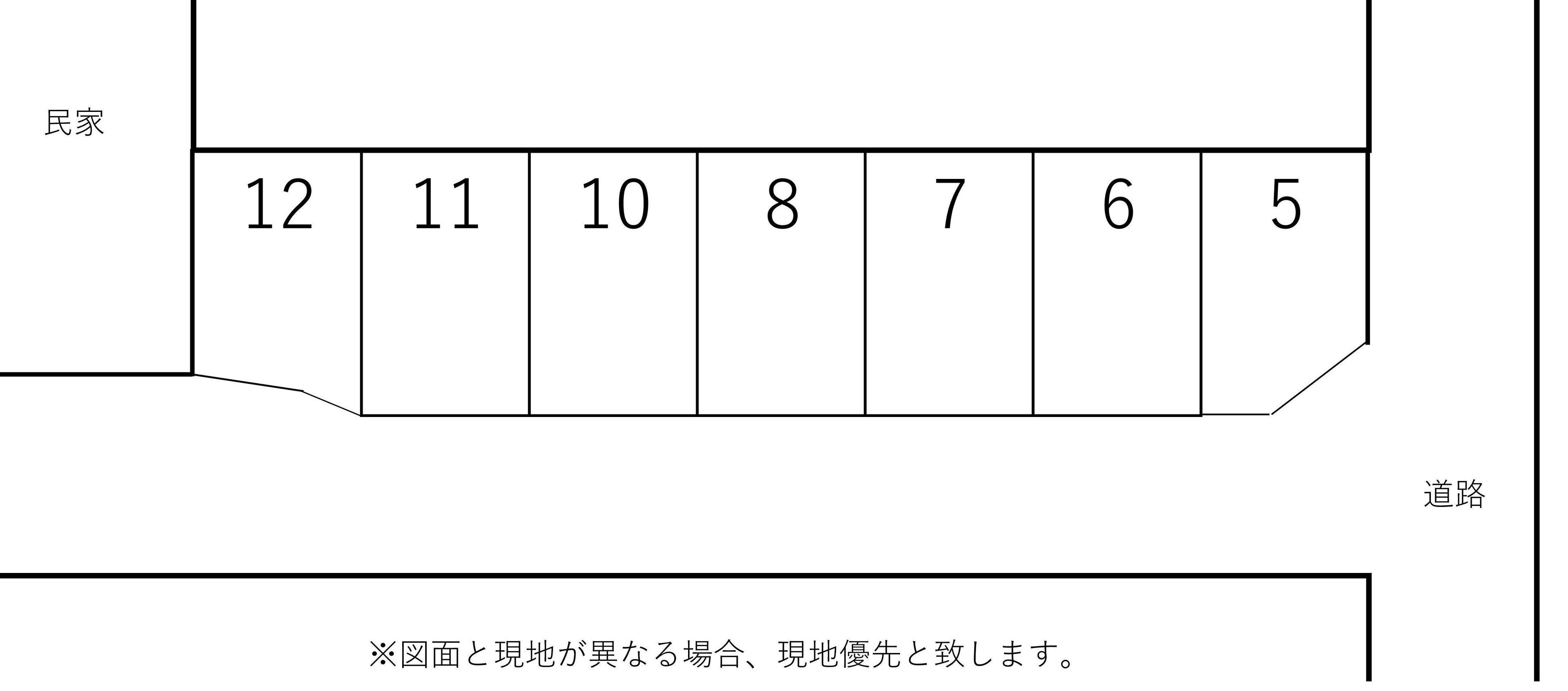 ビレッジ駐車場の駐車配置図