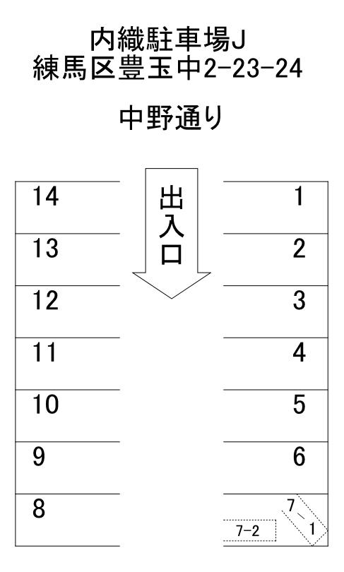 内織駐車場Jの駐車配置図