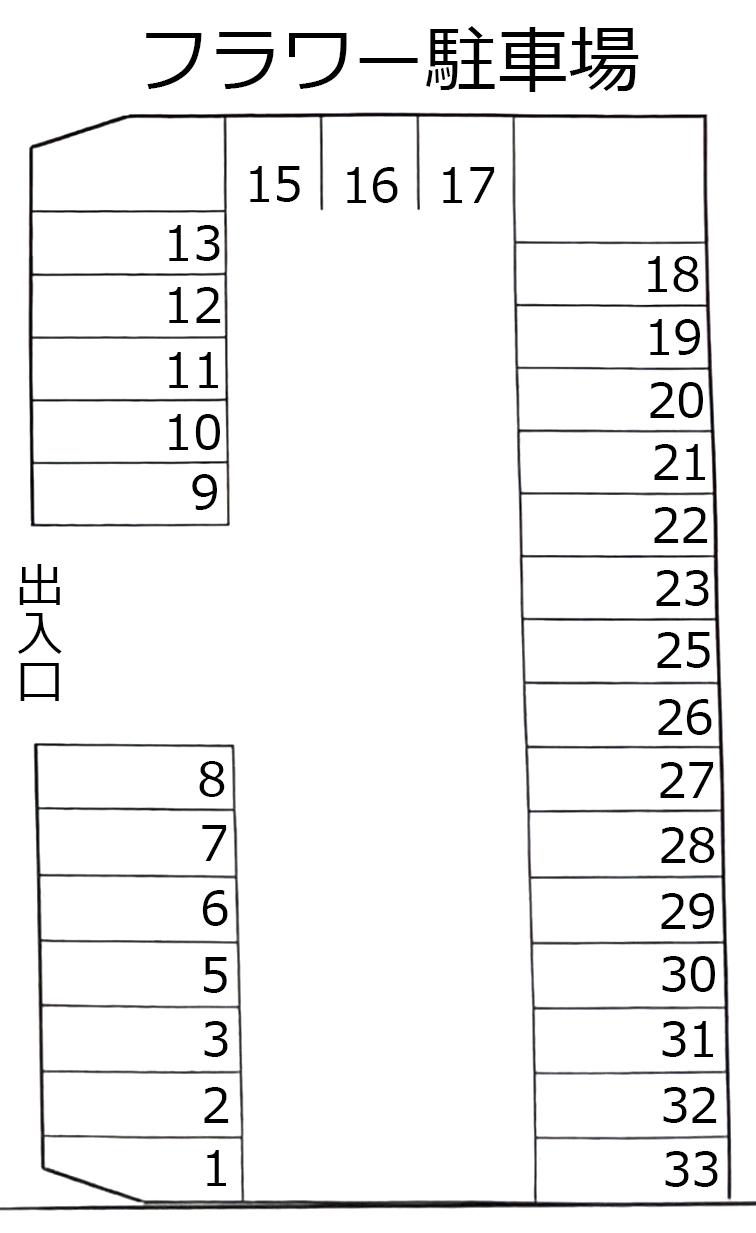 フラワー月極駐車場の駐車配置図