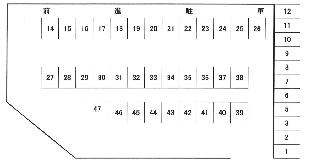 流山111151駐車場の駐車配置図