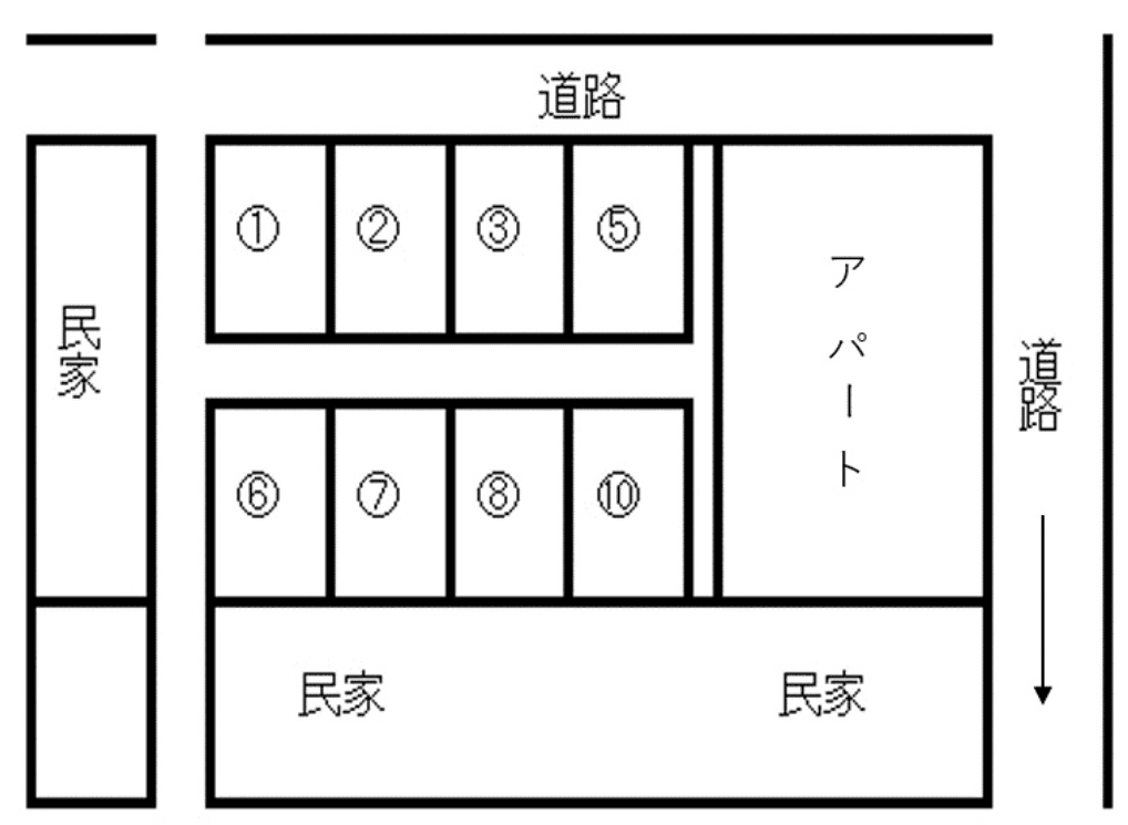 長嶺ガレージⅡの駐車配置図
