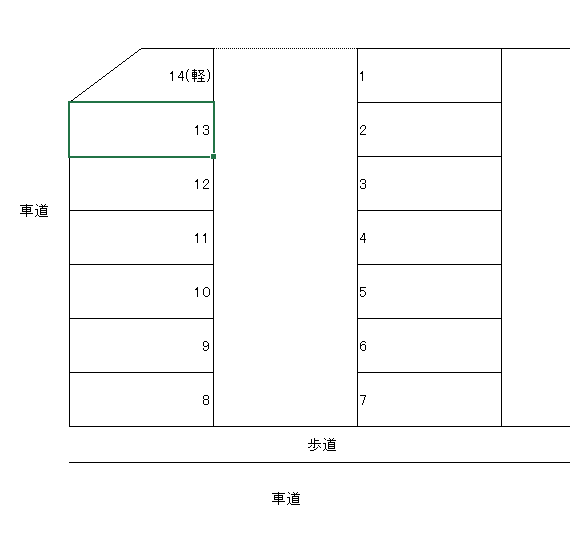 第８９駐車場の駐車配置図