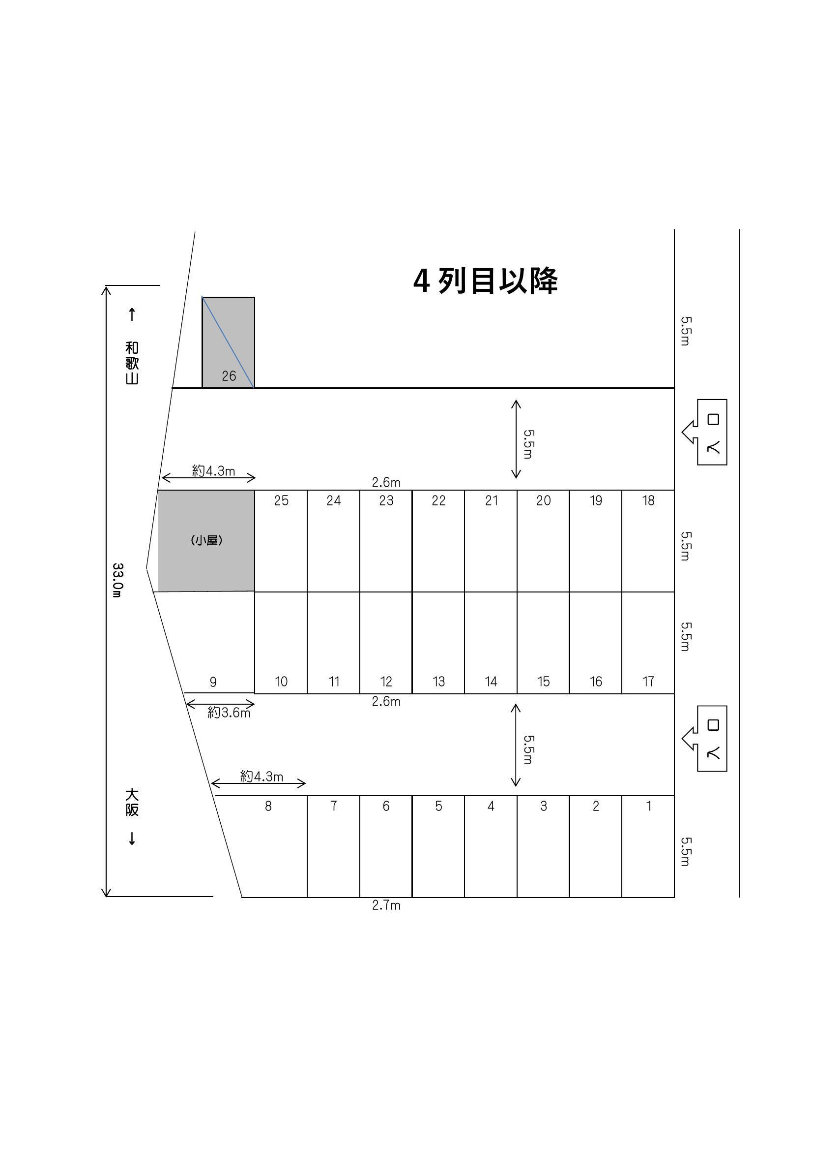 堤第1駐車場の駐車配置図