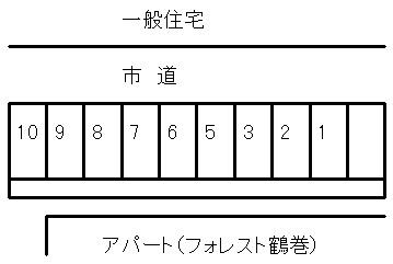 鶴巻南四丁目沼田駐車場の駐車配置図