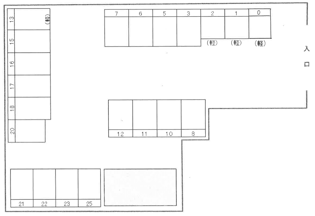 樽井２丁目駐車場の駐車配置図