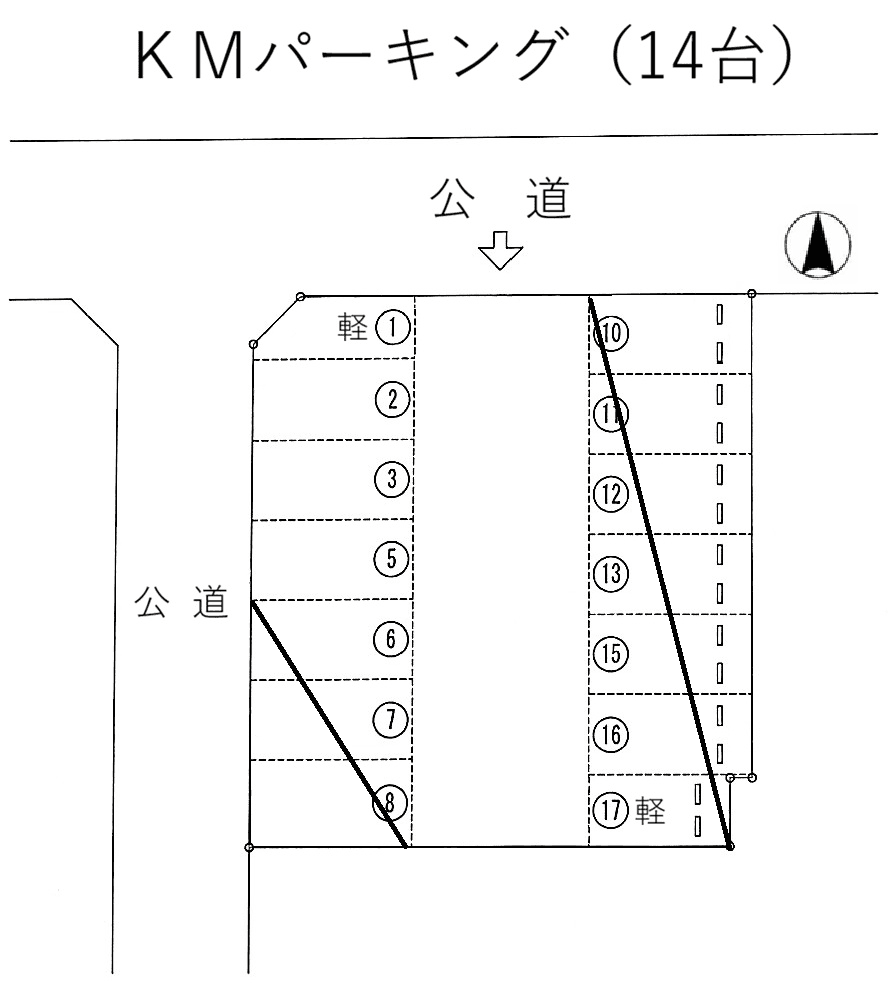 ＫＭパーキング1の駐車配置図