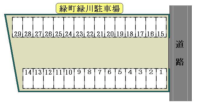 緑町緑川駐車場の駐車配置図