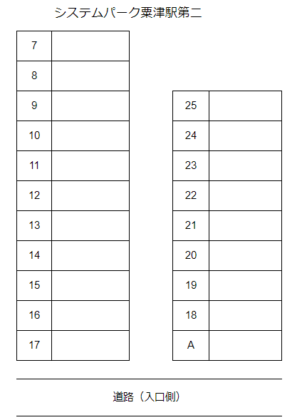 システムパーク粟津駅第二の駐車配置図