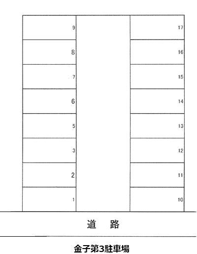 金子第3駐車場の駐車配置図