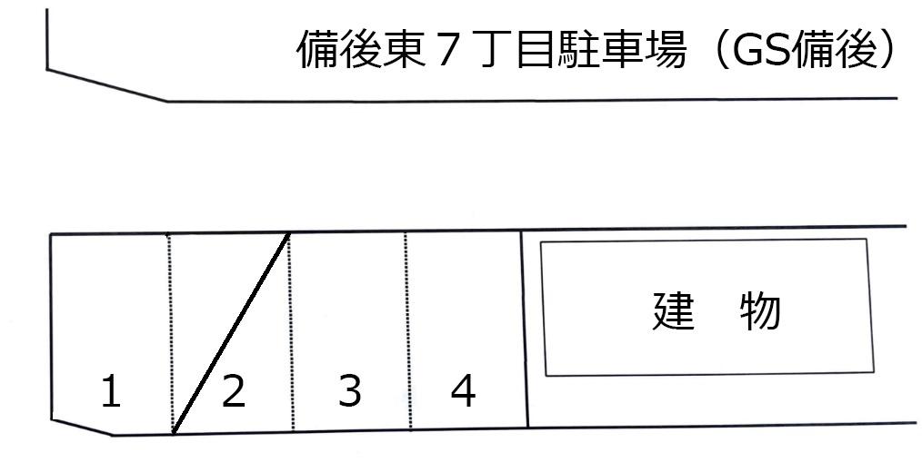 備後東７丁目駐車場（GS備後）の駐車配置図