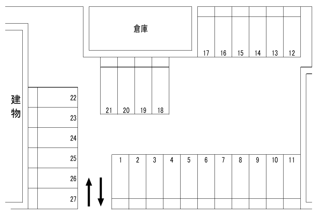 的形Ｏ－ＰＡＲＫの駐車配置図