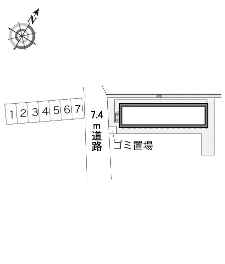 ルミエール(21408)　敷地外駐車場の駐車配置図