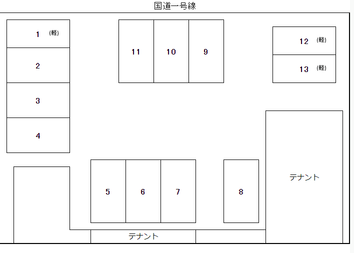エンゼルプラザ南草津駅前の駐車配置図