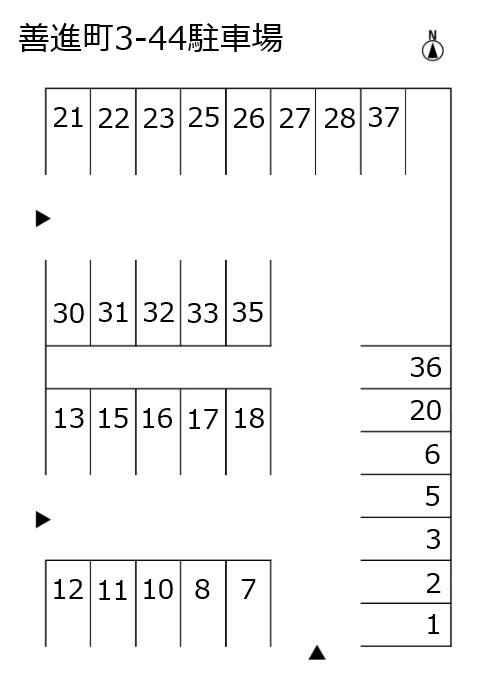 善進町3-44駐車場の駐車配置図