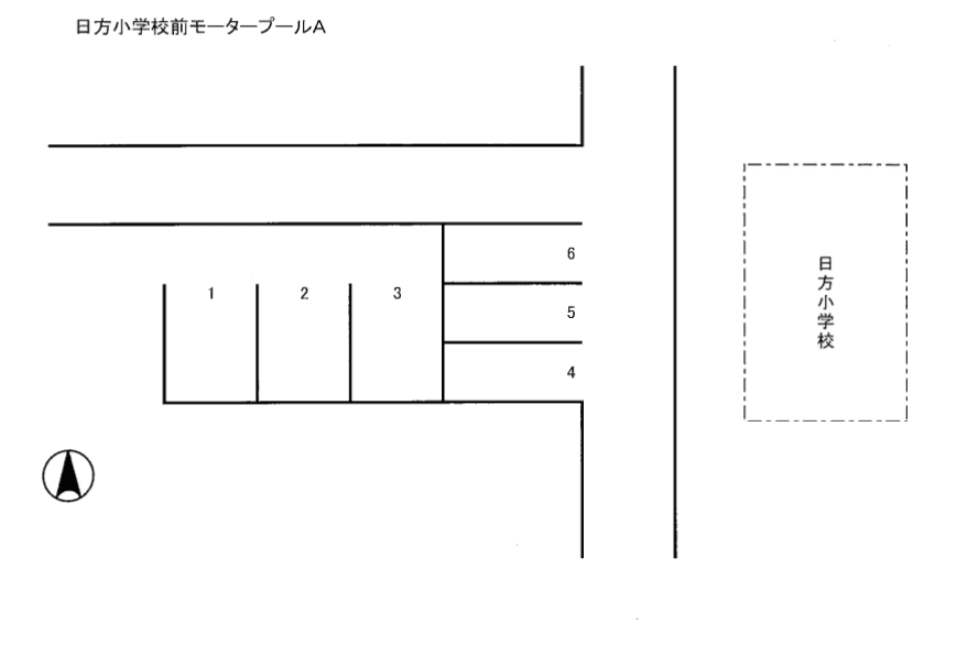 日方小学校前モータープールＡの駐車配置図