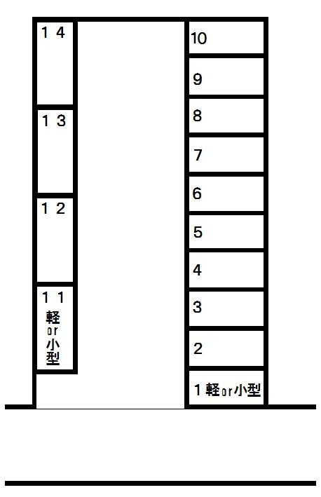 (有)伊勢政ビル駐車場の駐車配置図