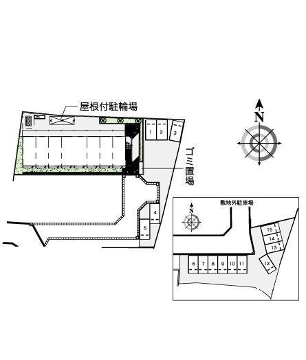 浜野(38724) 敷地外駐車場の駐車配置図