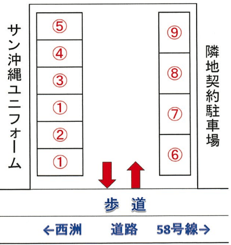 曙三丁目駐車場の駐車配置図