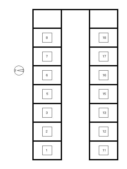 リバーサイドサカネⅠの駐車配置図