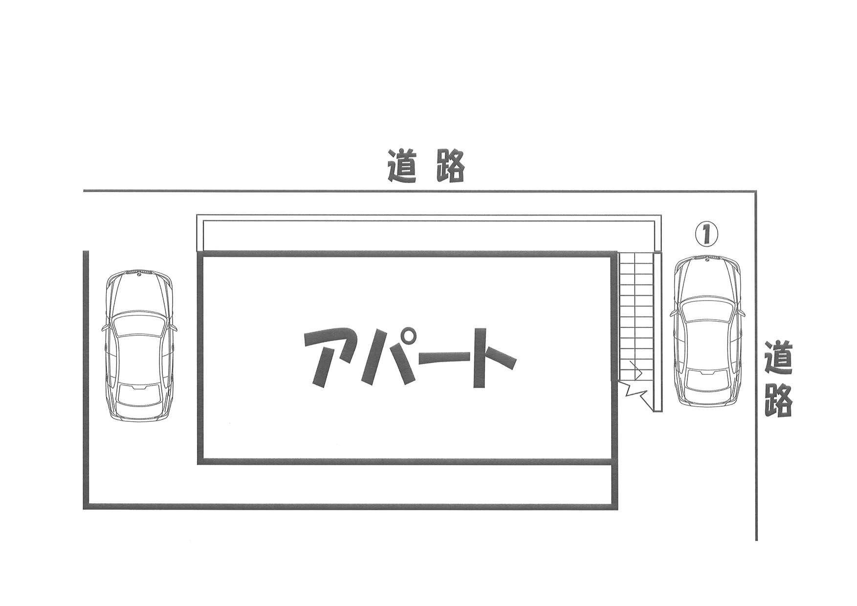 コーポベルセゾン駐車場の駐車配置図