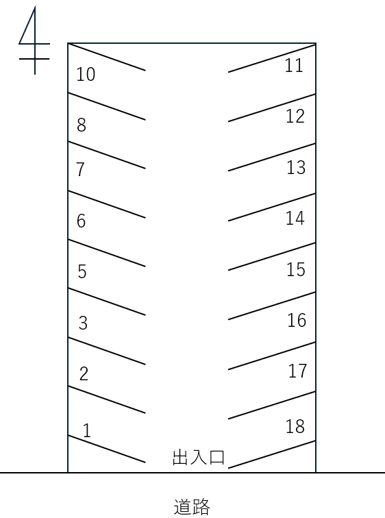 072高畑１丁目の駐車配置図