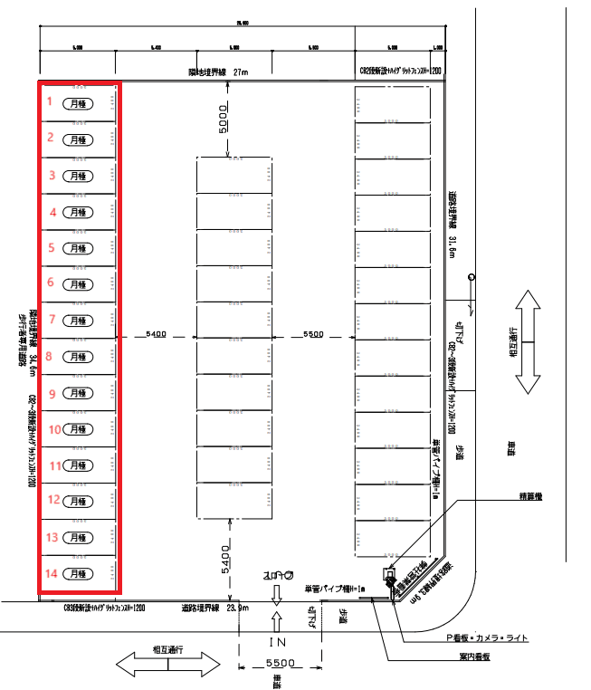 エコロパーク 幕張駅前第1駐車場の駐車配置図