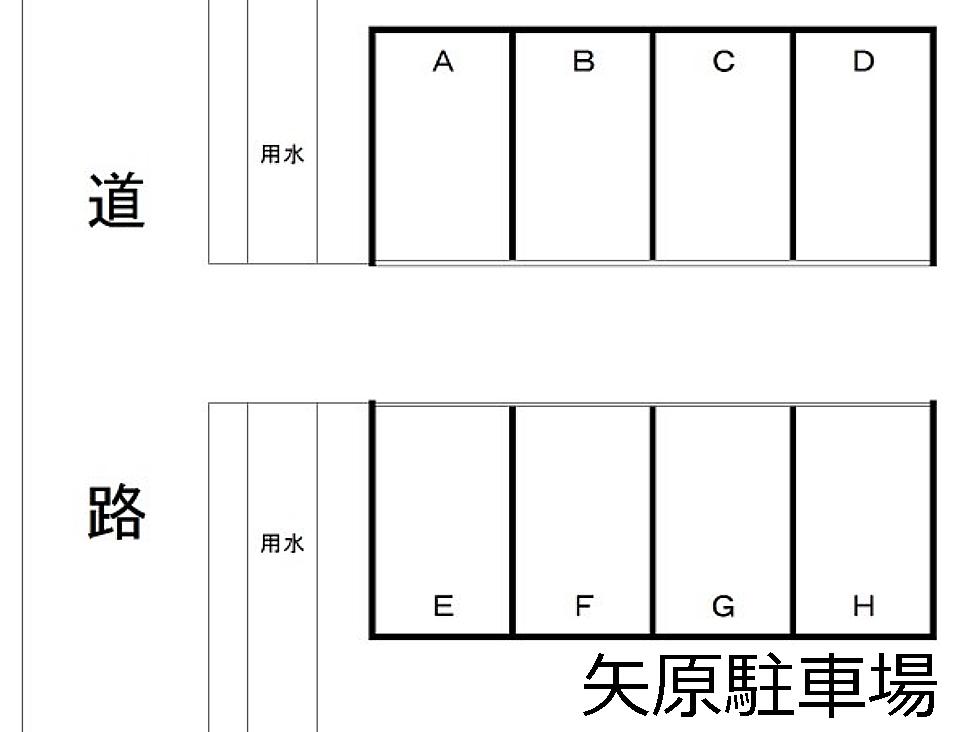 矢原駐車場の駐車配置図