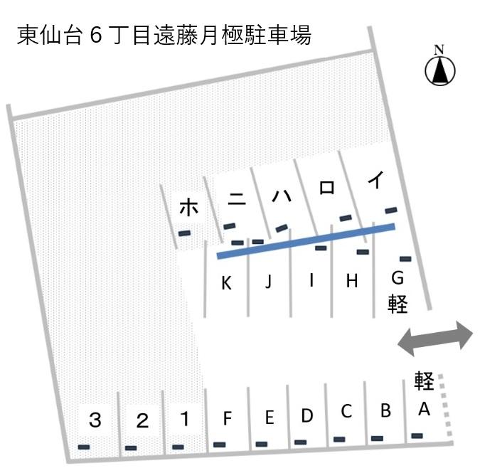 東仙台６丁目遠藤月極駐車場の駐車配置図