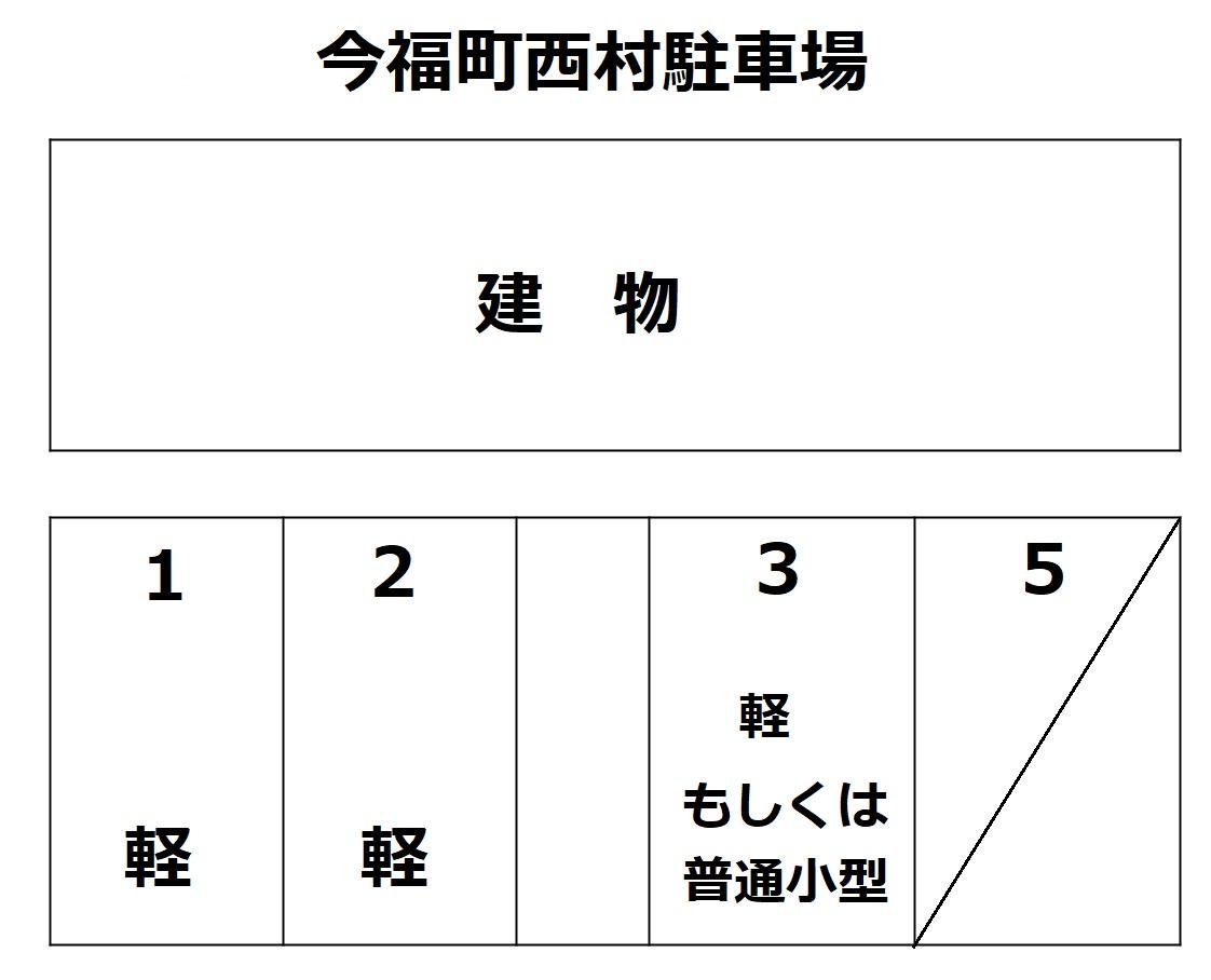 今福町西村駐車場の駐車配置図