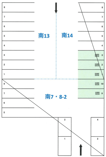 平和通8丁目南13駐車場の駐車配置図