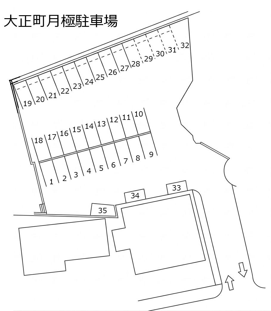 大正町月極駐車場の駐車配置図