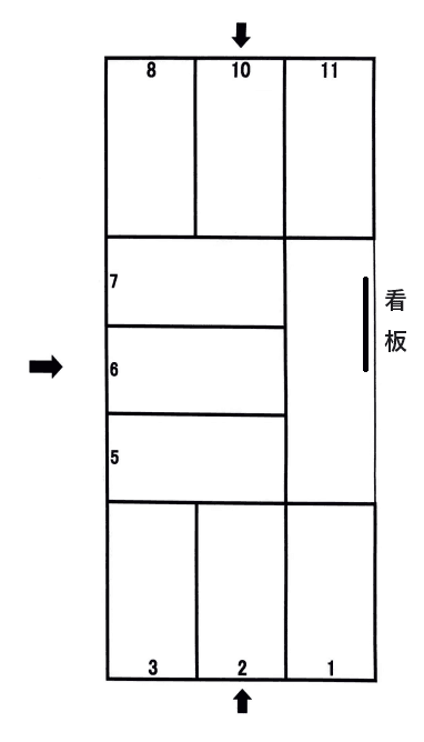 渡辺駐車場の駐車配置図