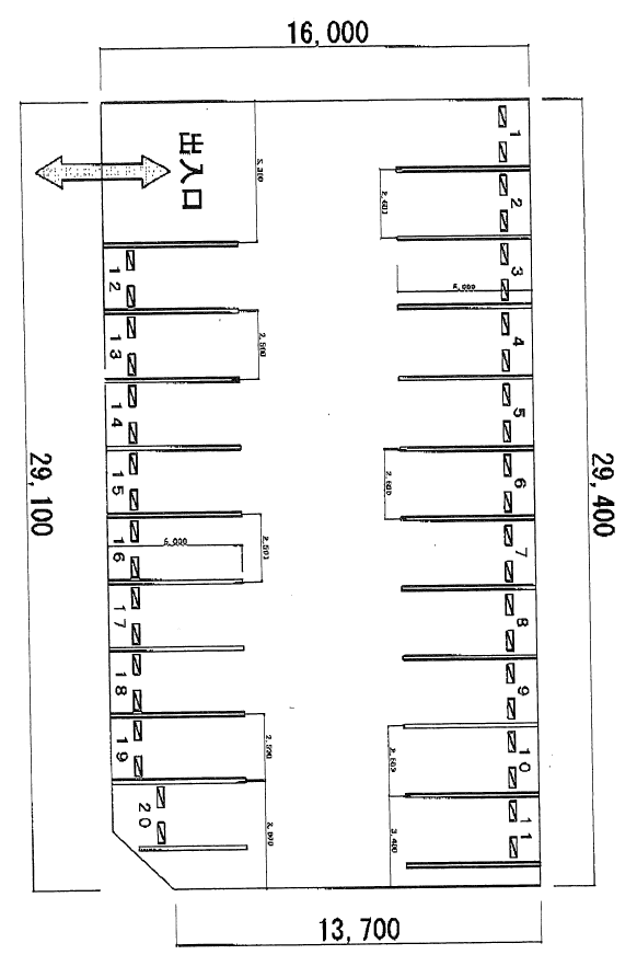 パーキング弥生の駐車配置図