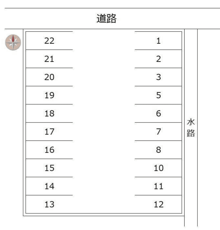 海老塚一丁目駐車場(№005)の駐車配置図