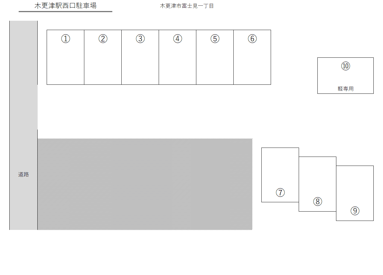 木更津駅西口駐車場の駐車配置図