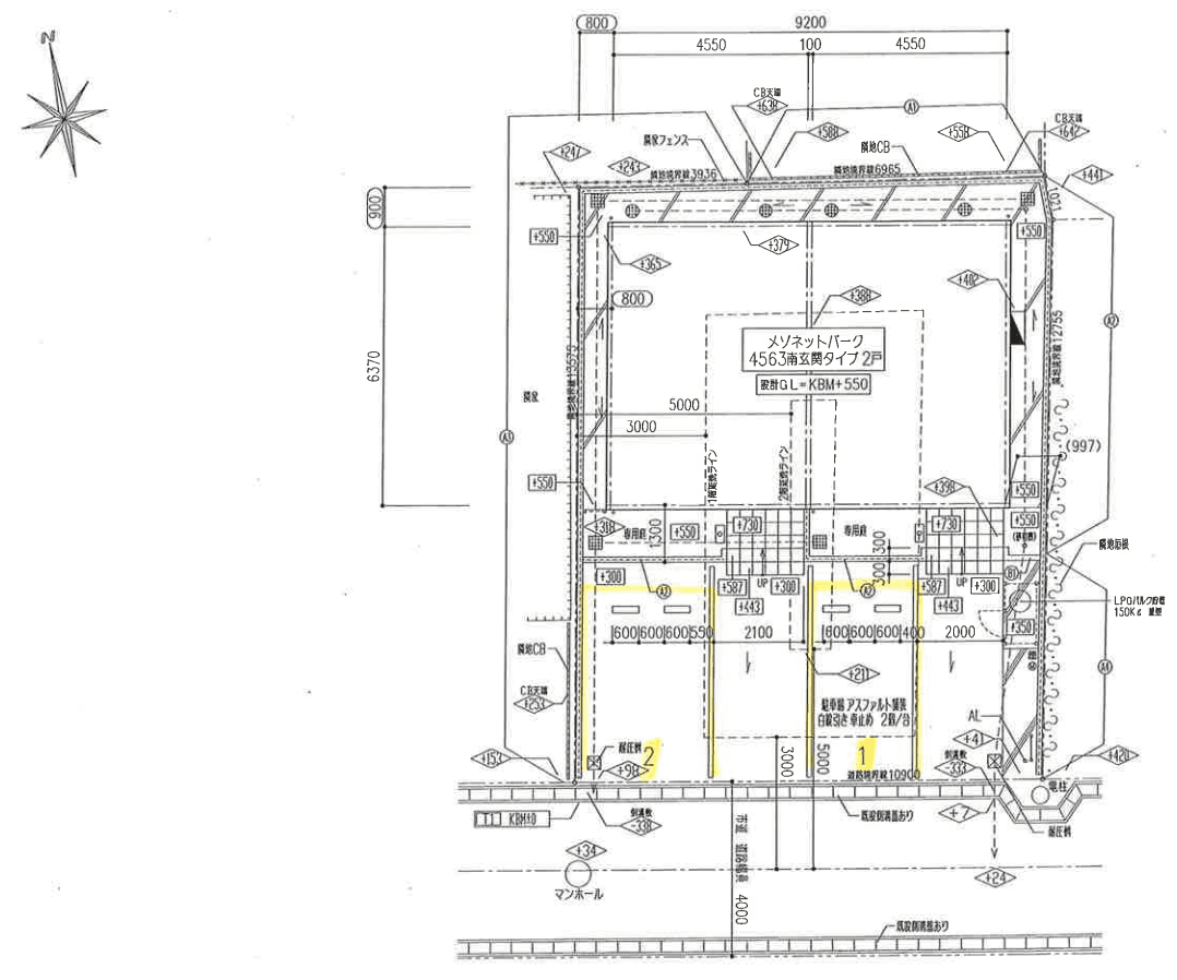 ラグーン花地の駐車配置図